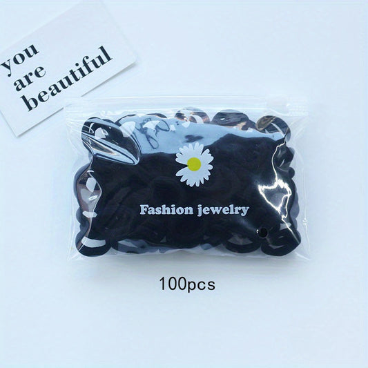 100pcs Cartoon Colorful Hair Ties, Holiday Gift for Girls