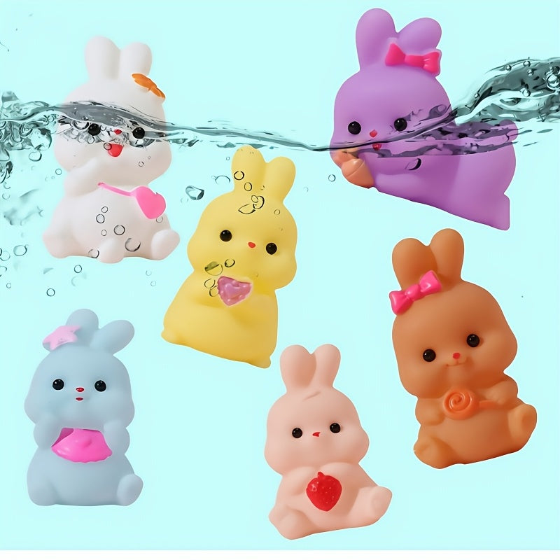 6pcs Silicone Rabbit Floating Bath Toys - Easter and Pool Party Decorations