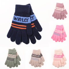 Winter Letter Style Cold-proof Girl's Finger Gloves