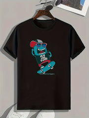 Skateboarding Print Men's Graphic T-shirt for Summer