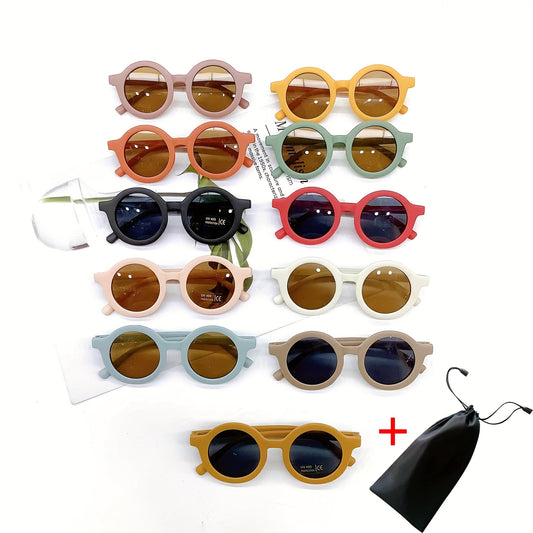 Boys Round Frame Sunglasses UV Protection Kids Accessories
