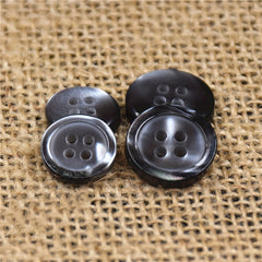 10pcs Resin Button Thin Edge Round Four Eyed Shell Buckle