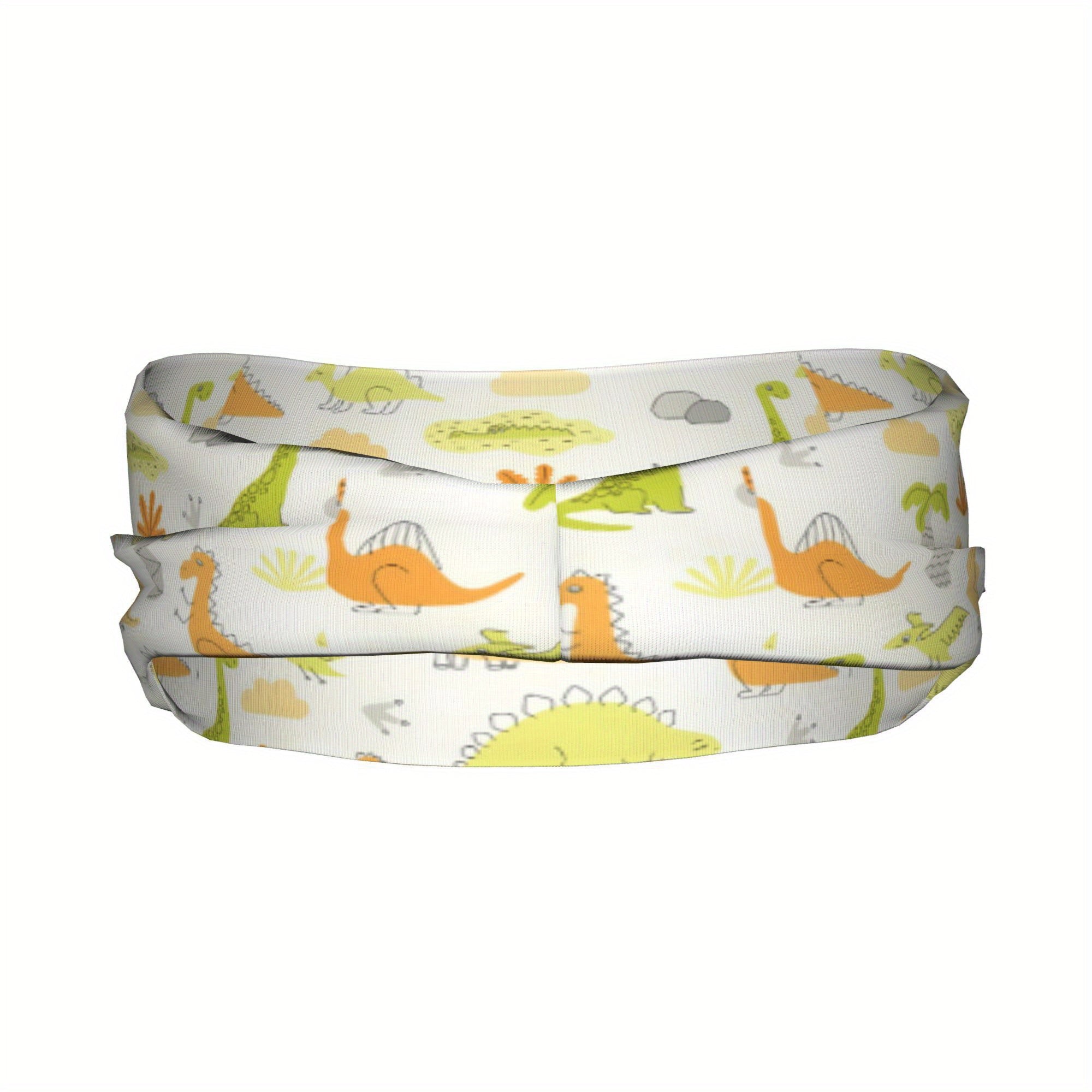 Cartoon Dinosaur Sports Headband Sweat Wicking Stretchy Breathable Polyester