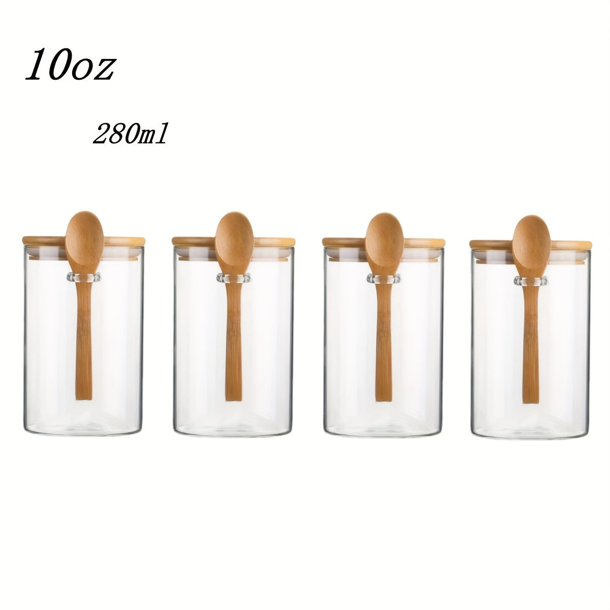 8-Piece Glass Jars with Airtight Lids for Food Storage