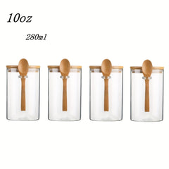 8-Piece Glass Jars with Airtight Lids for Food Storage