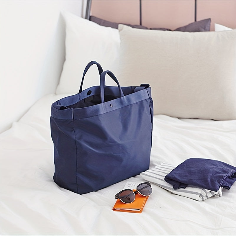 Foldable Nylon Tote Bag Large Capacity Lightweight Travel Crossbody Bag