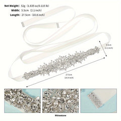 MIALLO Rhinestone Bridal Sash Wedding Waist Belt