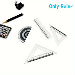 Dollhouse Ruler Set with Triangle & Pencil Case Ink Pencil