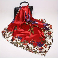 Large Satin Square Scarf Bandana Classic Print