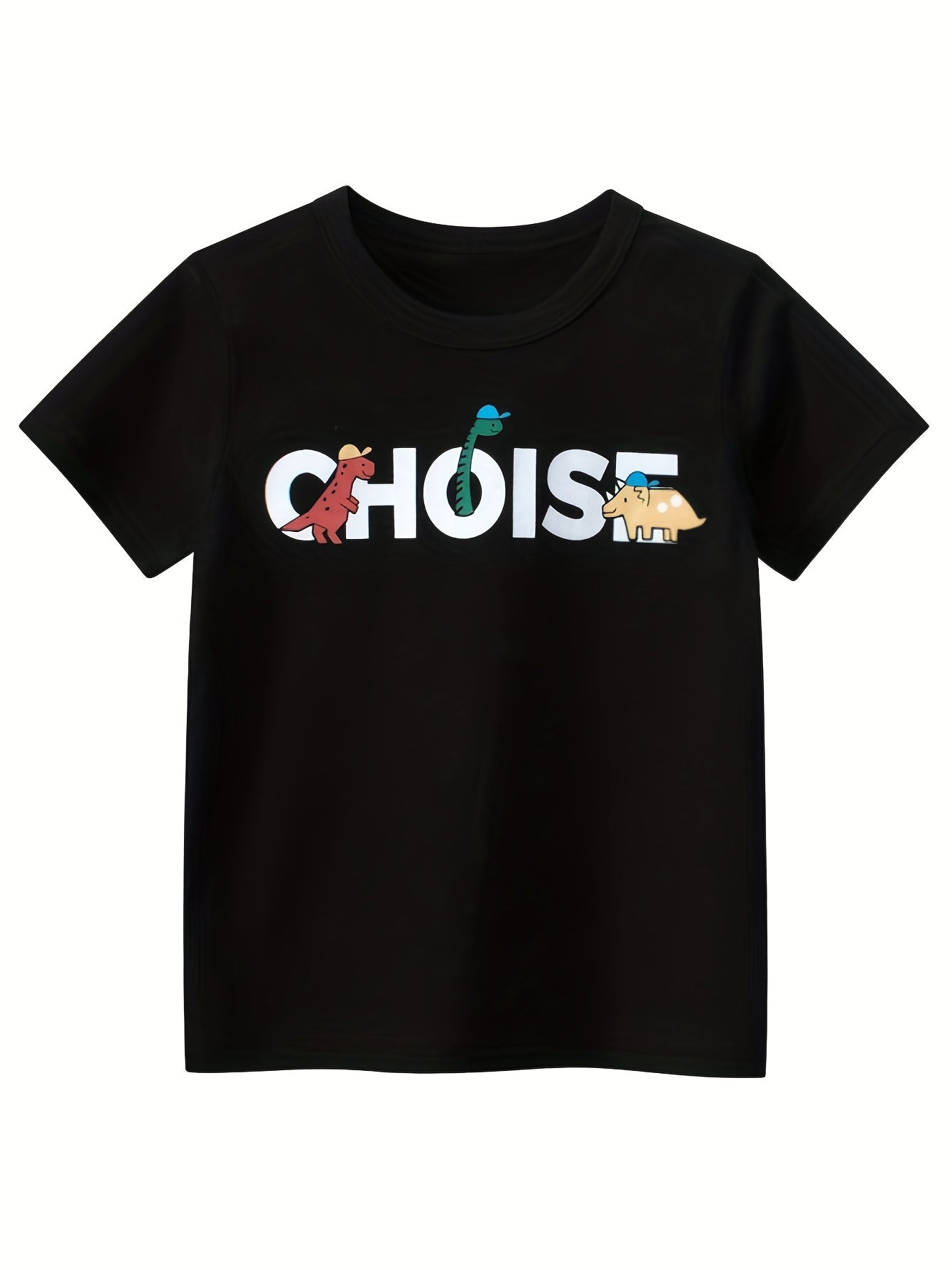 Boys Dino T-shirt & Denim Pants Set, Casual Summer Outfit