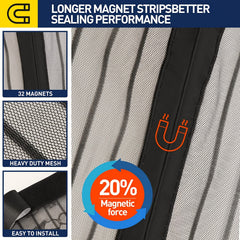 Magnetic Screen Door 37 x 83 Heavy Duty Screen Mesh