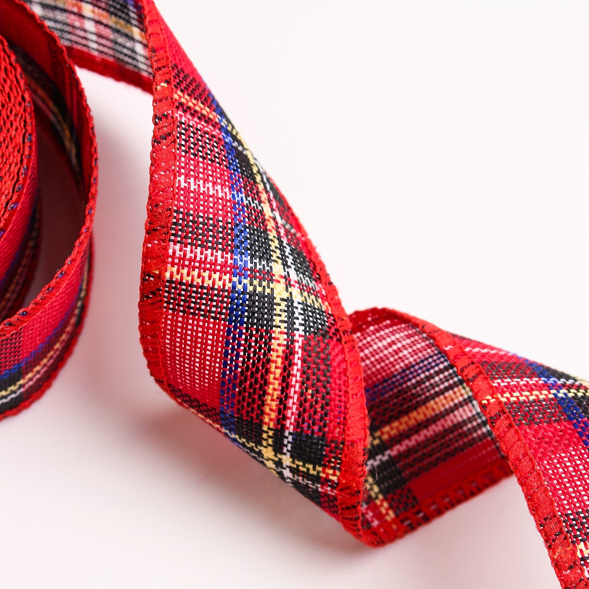 Burlap Colored Plaid Ribbon Roll 1.57inch 6m