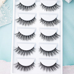 5 Pairs Natural Look False Eyelashes Fluffy Wispy Lashes