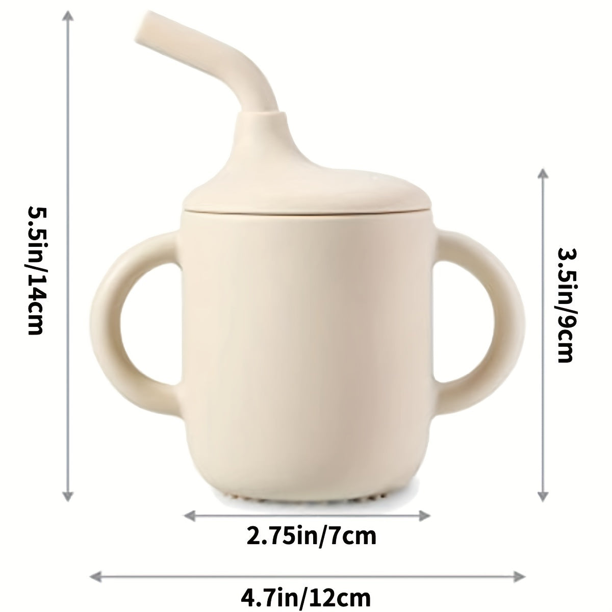 Silicone Training Cup with Handles & Straw for Kids