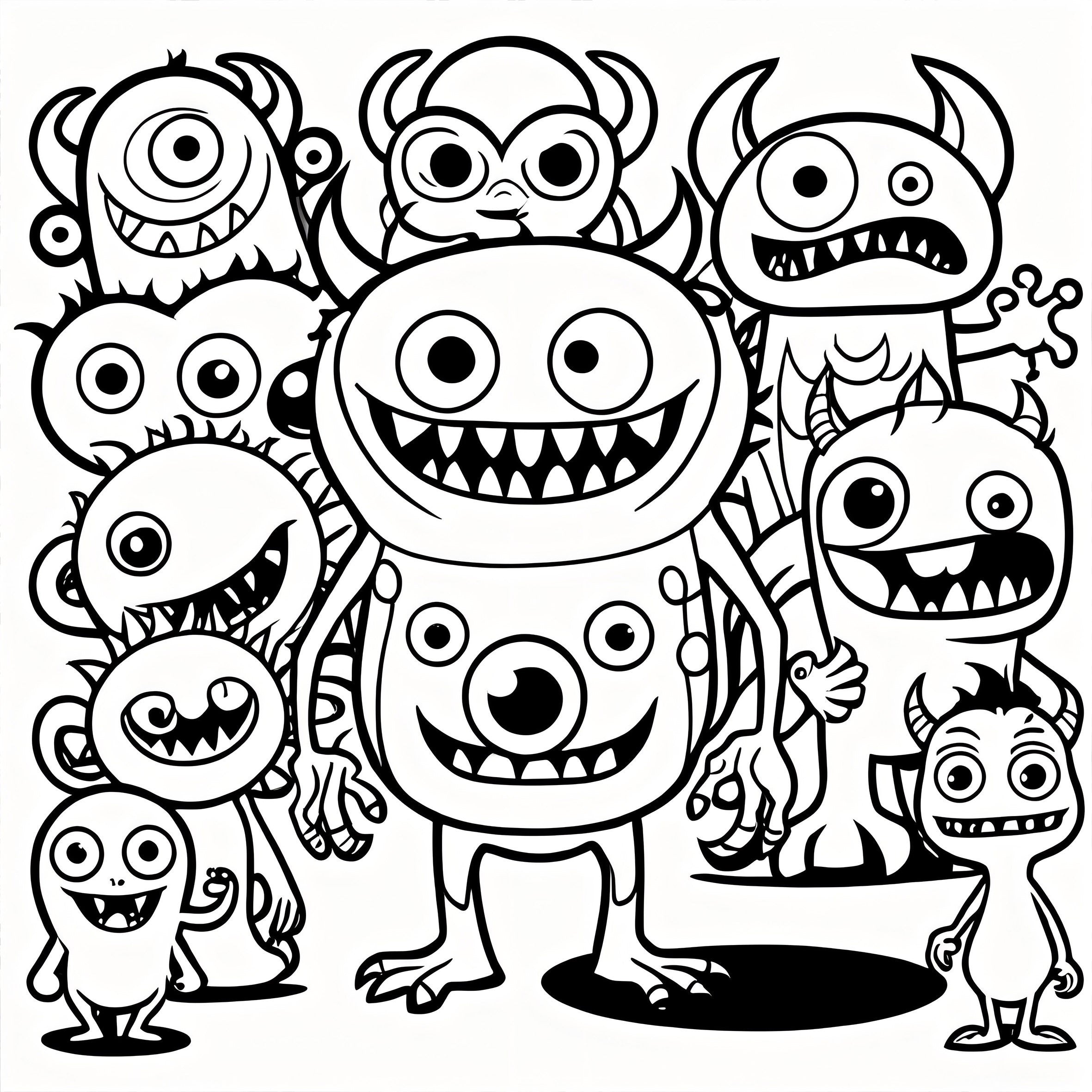 20 Page Doodle Monster Adult Coloring Book for Halloween
