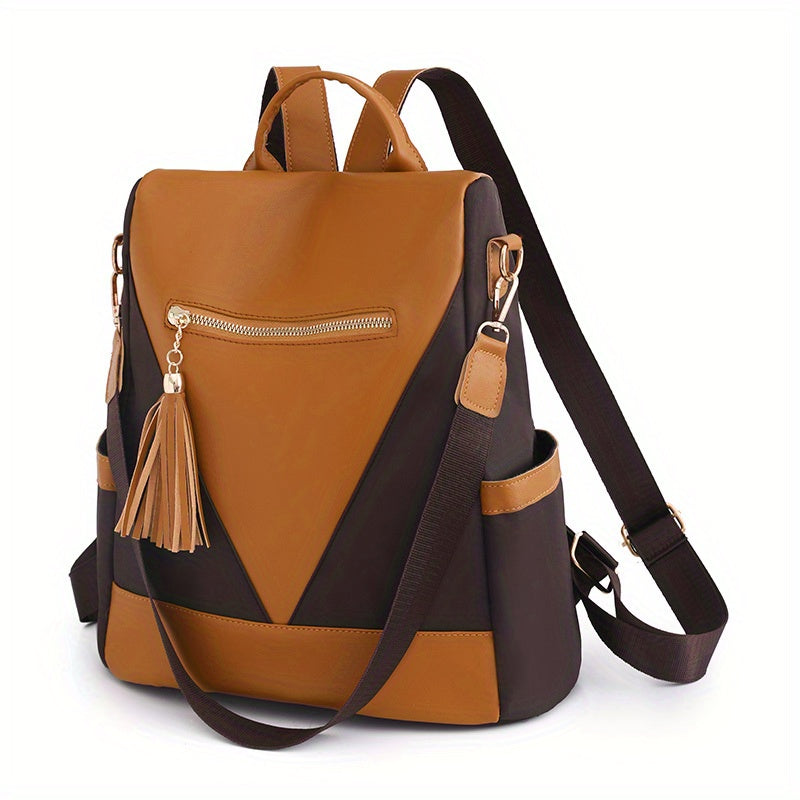 Contrast Backpack Purse Anti theft Lightweight Shoulder Bag