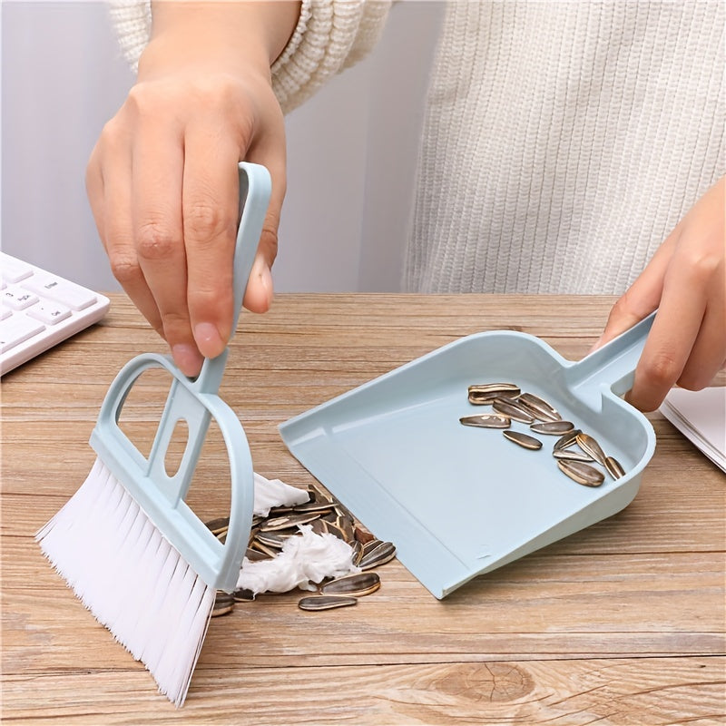 2pcs Small Broom Dustpan Set Household Tabletop Cleaning Desk Garbage Shovel