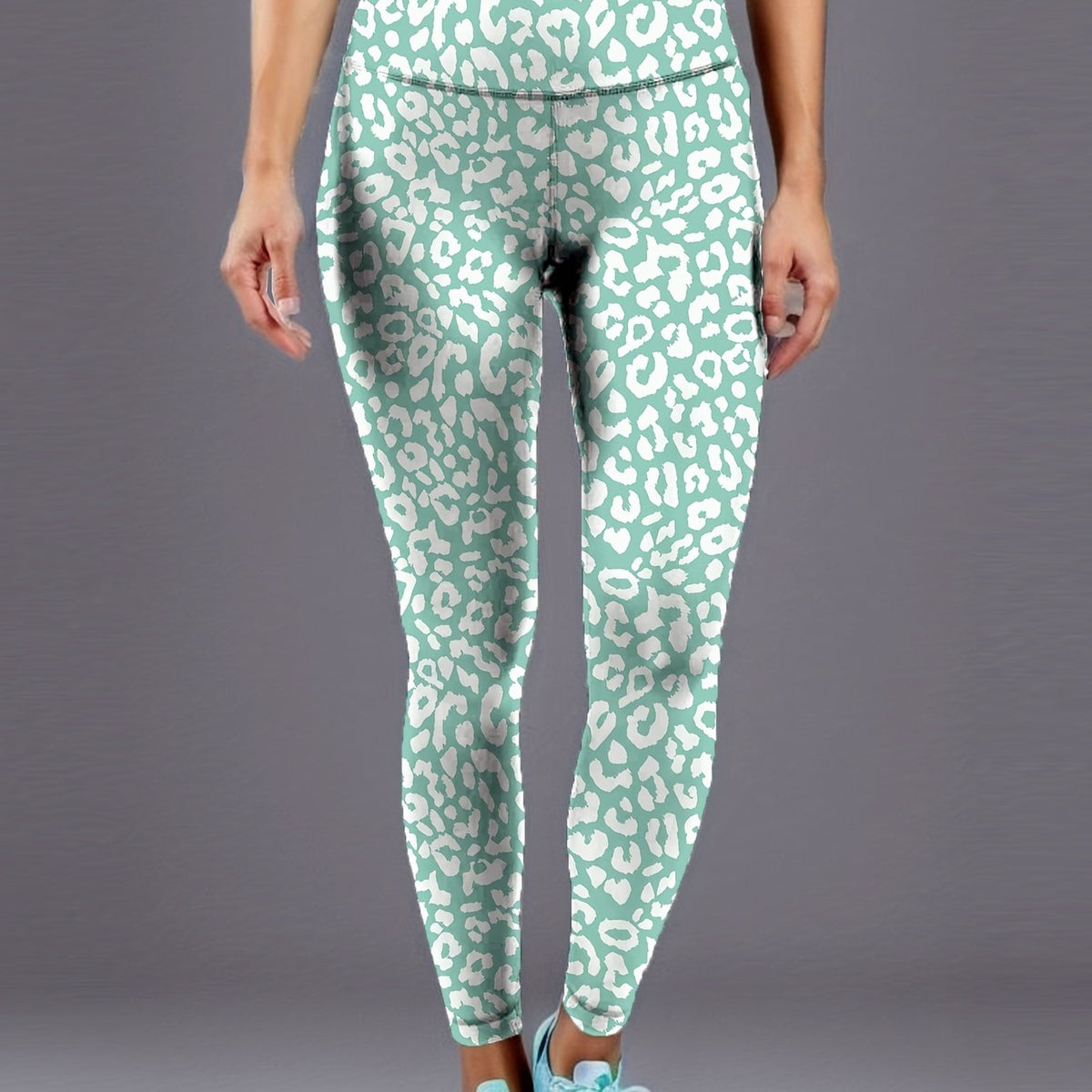 Leopard Print High Waist Yoga Pants Tummy Control Workout Tights