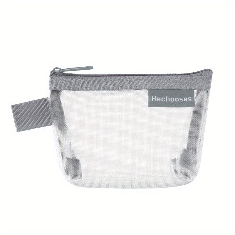 Portable Mesh Storage Bag Zipper Pouch Toiletry Bag Cosmetic Bag