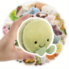 52pcs Plush Graffiti Stickers Waterproof DIY Decoration