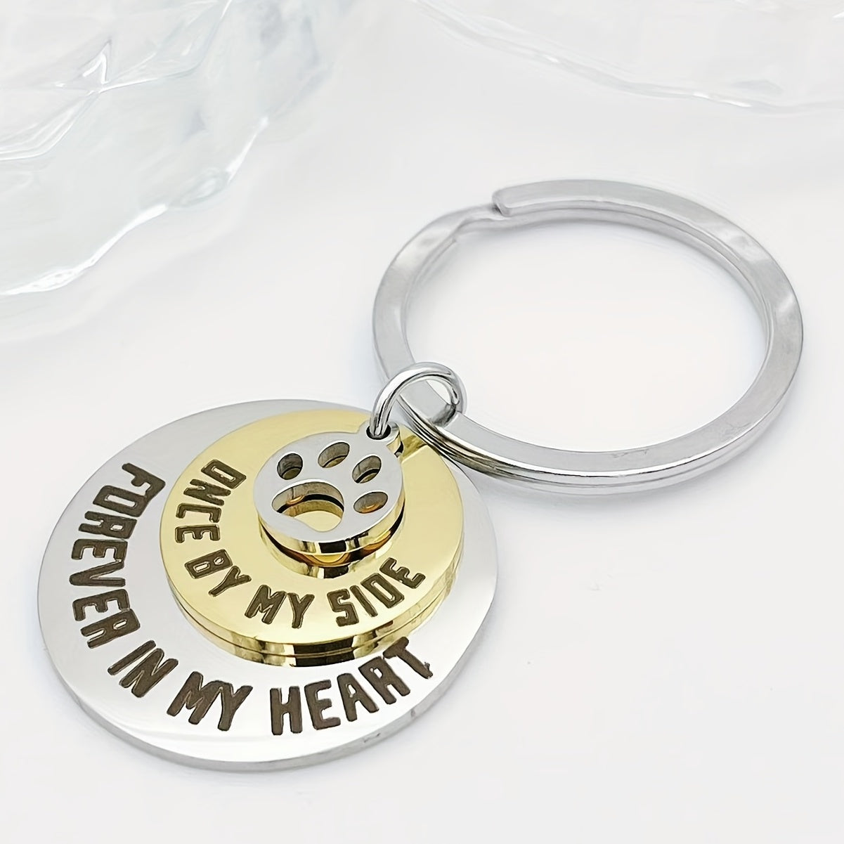 Pet Memorial Keychain for Dog and Cat Loss Sympathy Jewelry