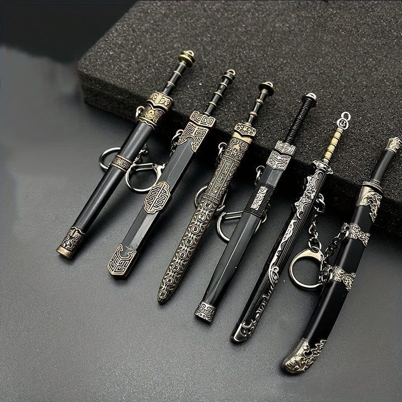Ancient Sword Keychain Mini Weapon Toy Keyring Bag Charm Favors