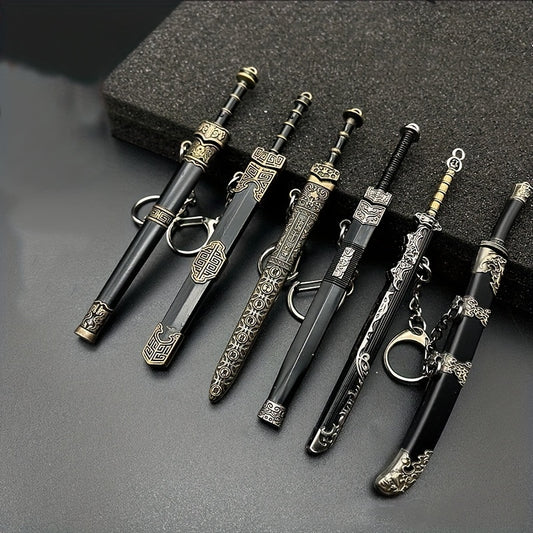 Ancient Sword Keychain Mini Weapon Toy Keyring Bag Charm Favors
