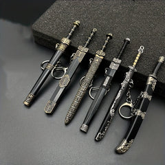 Ancient Sword Keychain Mini Weapon Toy Keyring Bag Charm Favors
