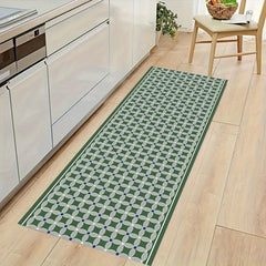 Marble Print Area Rug Grid Print Entrance Decor