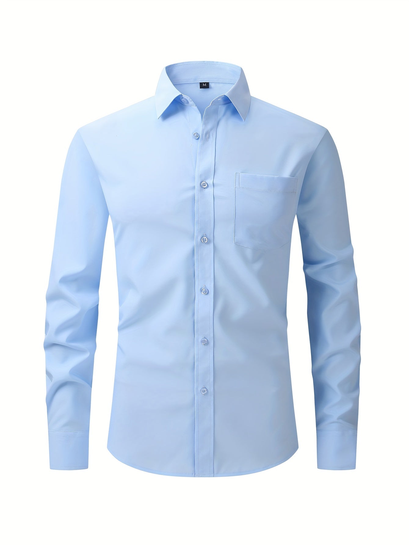 Men's Classic Button Up Shirt with Chest Pocket for Business Occasion