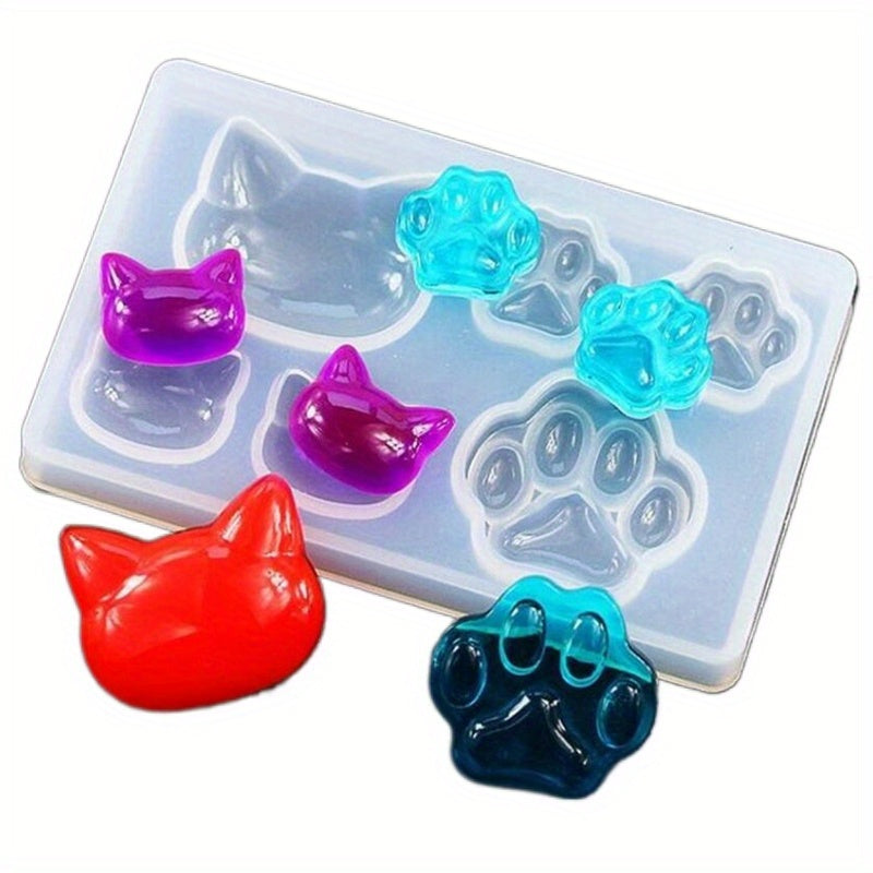 DIY Silicone Mold Cute Cat Bear Palm Epoxy Resin Mold
