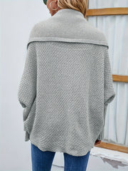 Women's Plus Size Solid Bat Sleeve Open Front Cardigan