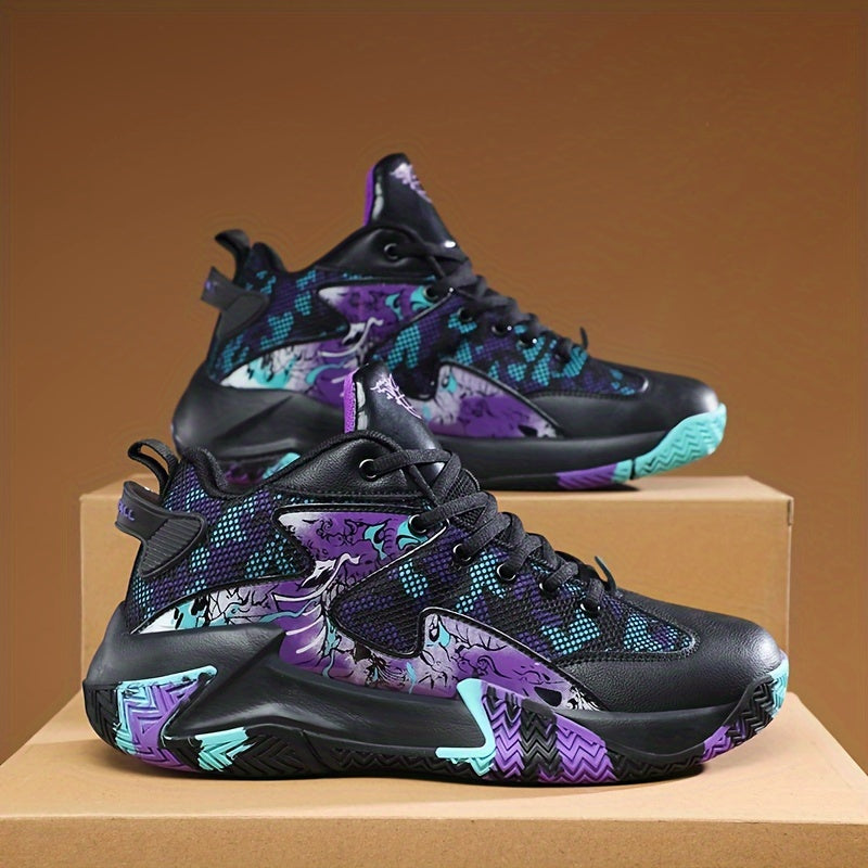 Men's Block Basketball Shoes Lace Up Sneakers