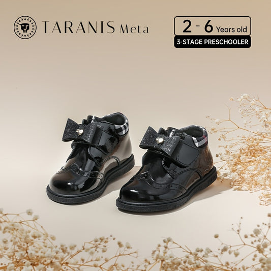 TARANIS Leather Soft soled Booties Slip On Bowknot Shoes