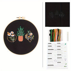 Plant Pattern Cross Stitch Embroidery Kit DIY Crafts No Tension Hook Included