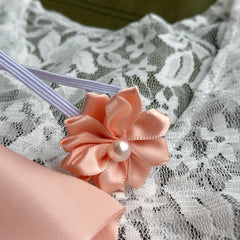 2PC Bowknot Headband Lace Jumpsuit Photography Suit 0-3 Months