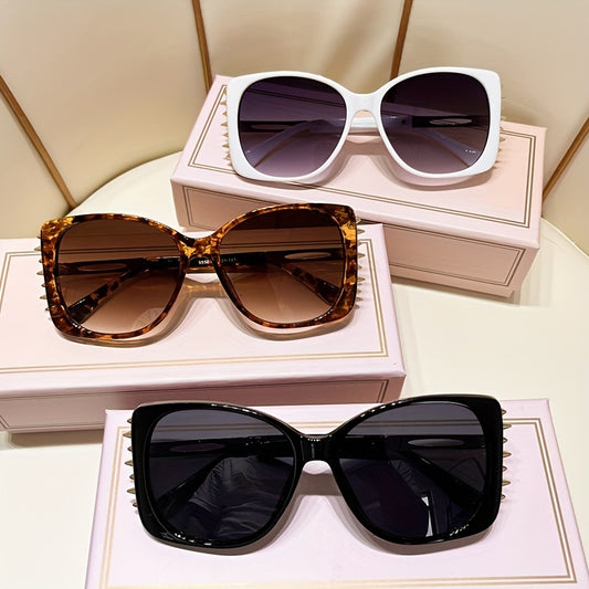 Steampunk Rivet Sunglasses Cat Eye UV400 Sun Shades for Summer