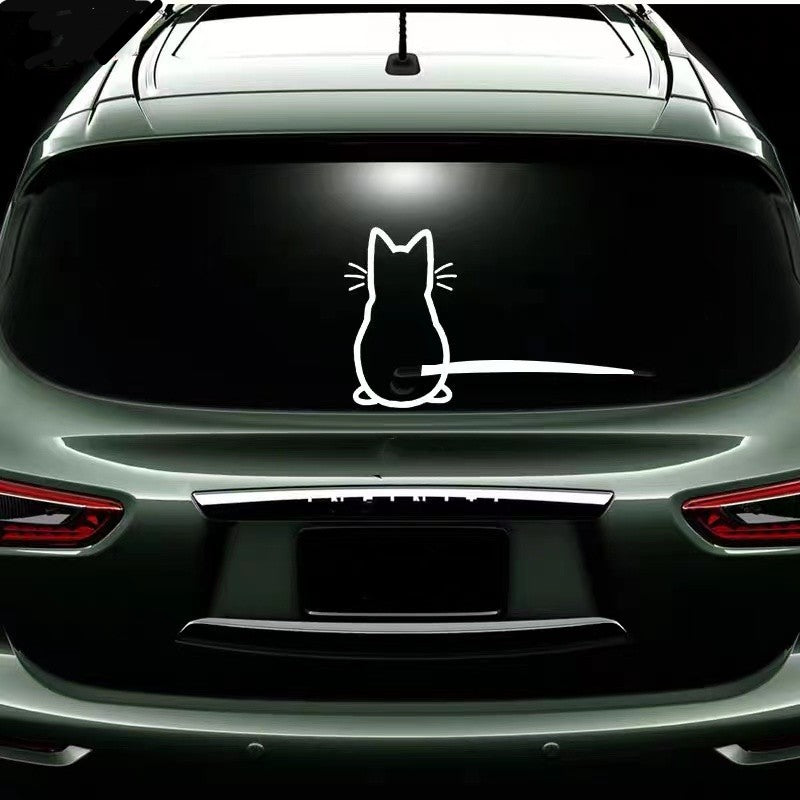 Cat Car Window Sticker Reflective Decoration For Universal Car