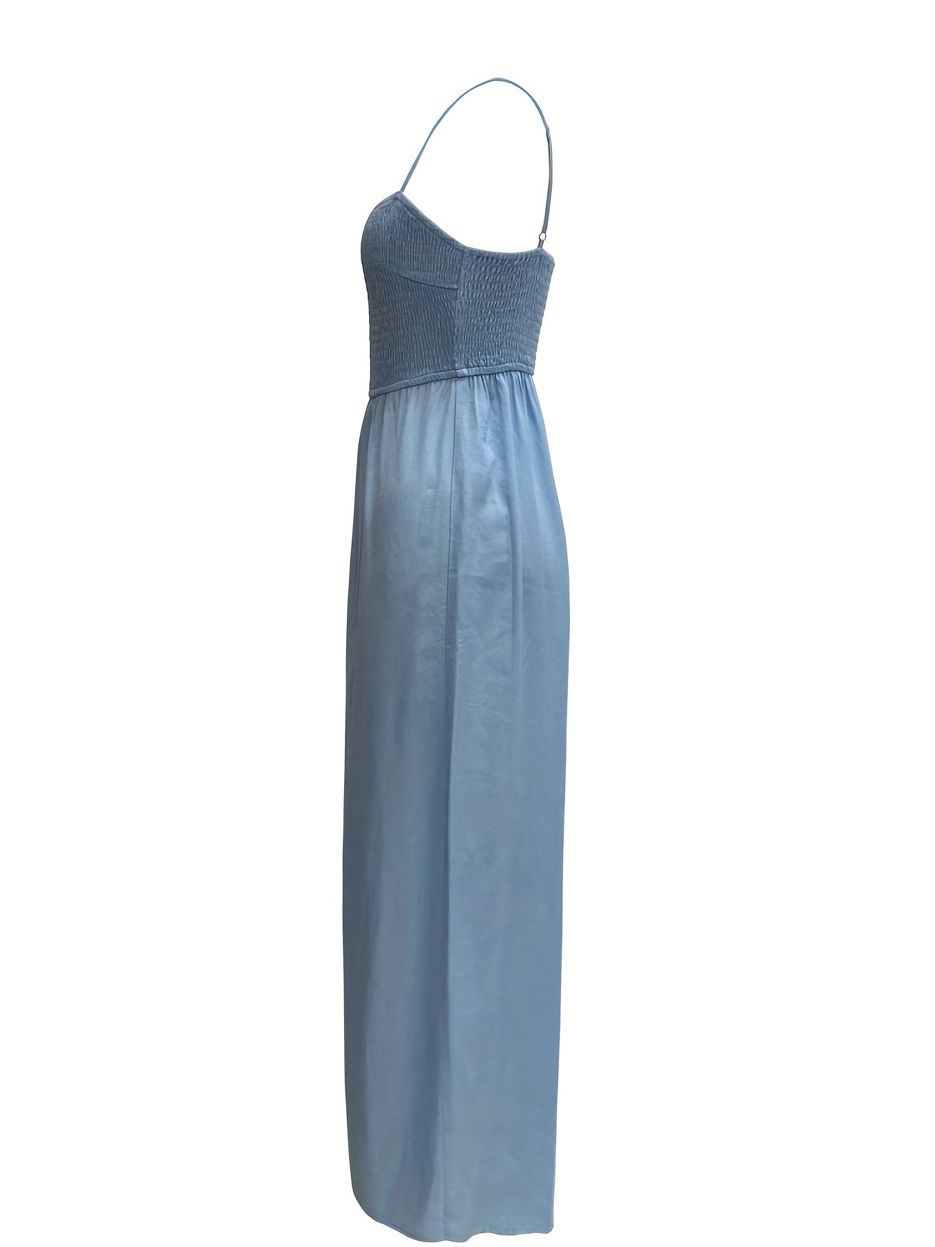 Solid Spaghetti Wide Leg Jumpsuit Backless