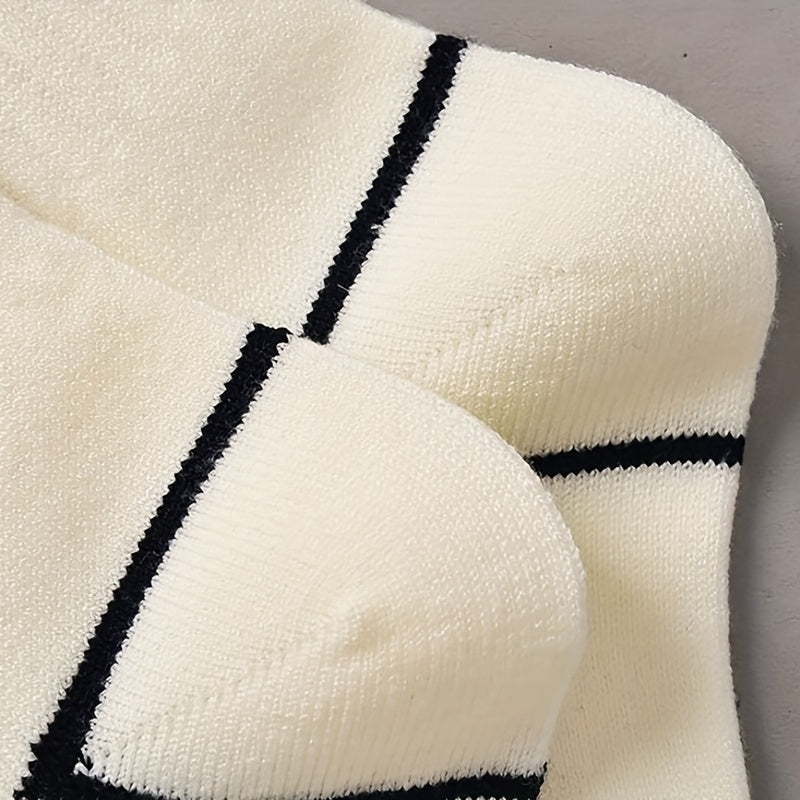 8 Pairs Smiling Face Print Socks Women's Mid Tube Stockings