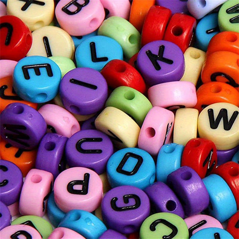 300pcs Round Letter Beads Acrylic Alphabet Number Beads For DIY Jewelry Making