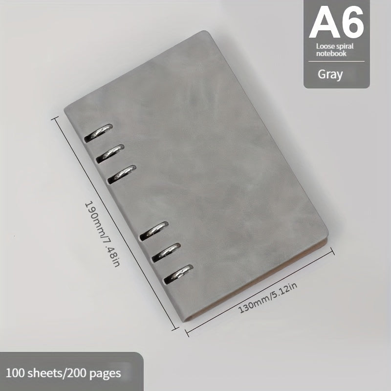 A6 Leather Loose leaf Notebook 200 Pages