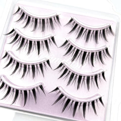 4 Pairs Manga Lashes Spiky Anime False Eyelashes Natural Look
