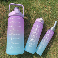 3pcs Motivational Water Bottles with Time Marker