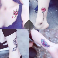 30 Sheets Waterproof Flower Tattoo Stickers for Women