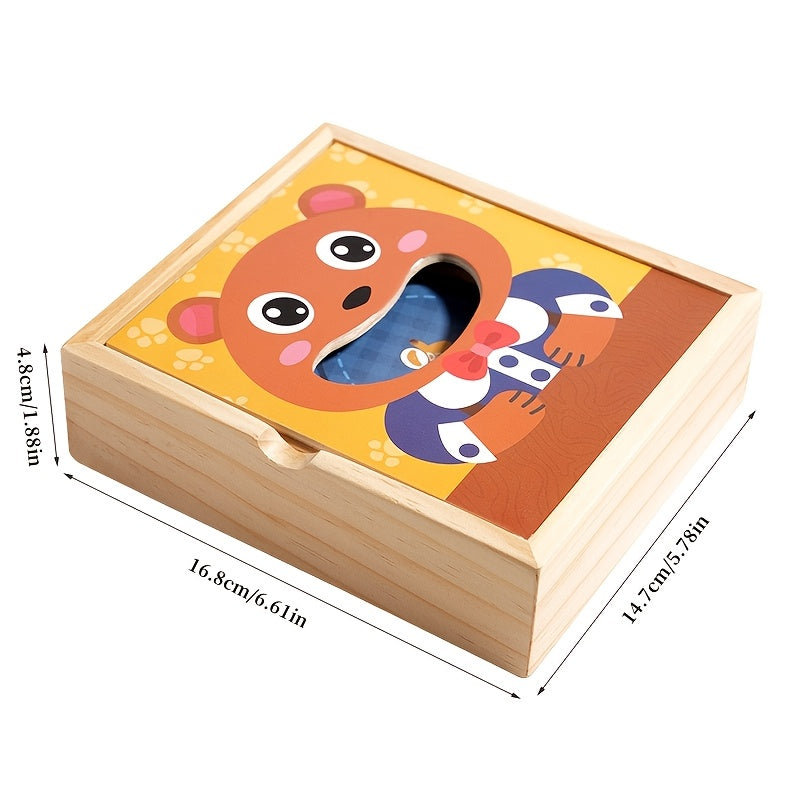 Little Bear Feeding Game Wooden Fine Motor Skill Toy for Kids