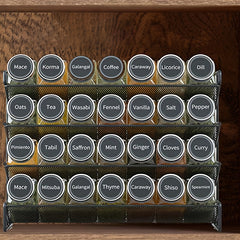 4 Tier Spice Rack with 28 Empty Spice Jars and Labels