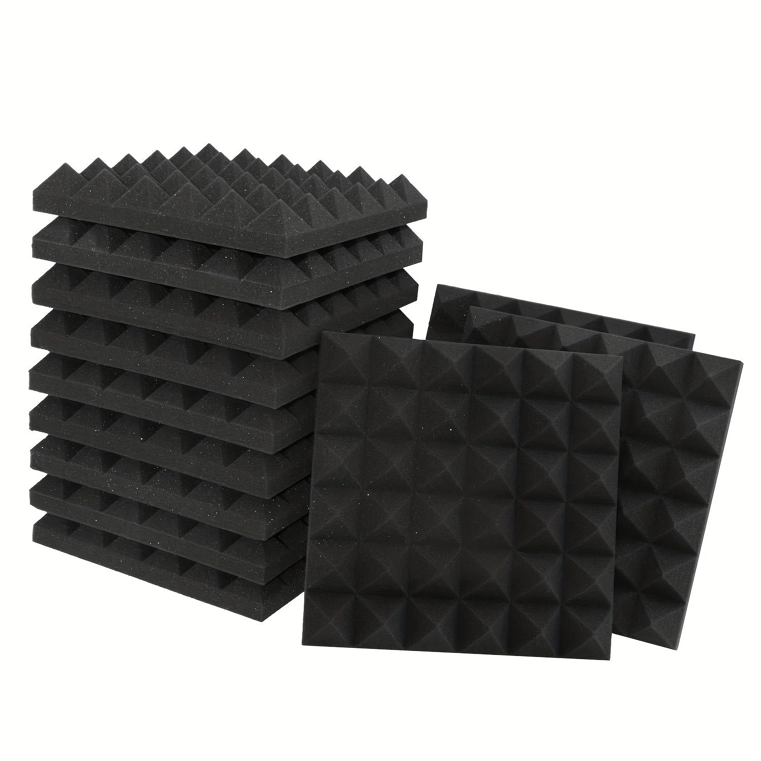 12pcs Pyramid Acoustic Foam Panels 12x12x2 Inches