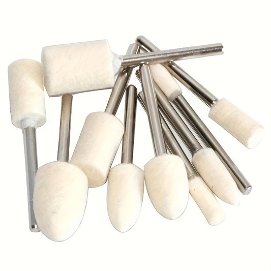 14pcs Polishing Buffing Wheels Set Wool Felt Mounted Mandrel Grinding Bits