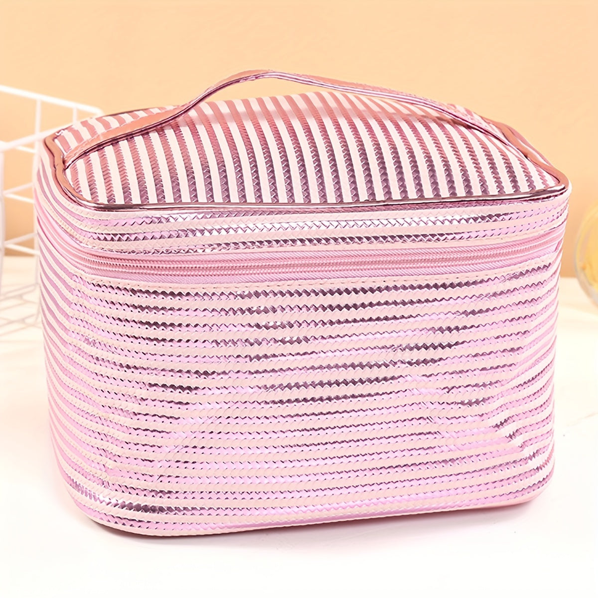Striped Travel Storage Bag Portable Cosmetics Business Trip Toiletry Bag